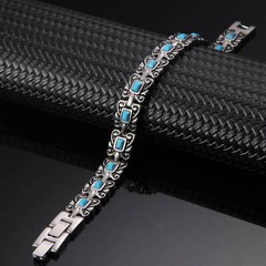 Turquoise Magnetic Bracelet Men Women Restore Balance Energy Arthritis Pain Joy