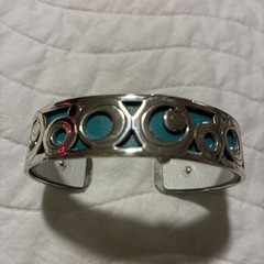 Brighton Christo Maui Cuff Bracelet Sterling Silver Leather