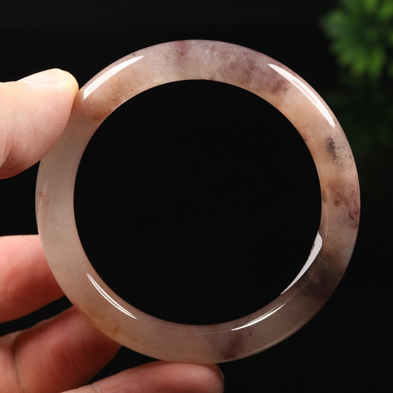 52-64mm Certified Golden jade bracelet 100% Natural Lavender Purple Jade Bangle gallery