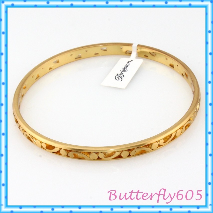 Brighton Contempo Slim Brushed Gold Round Bangle Bracelet NWT gallery