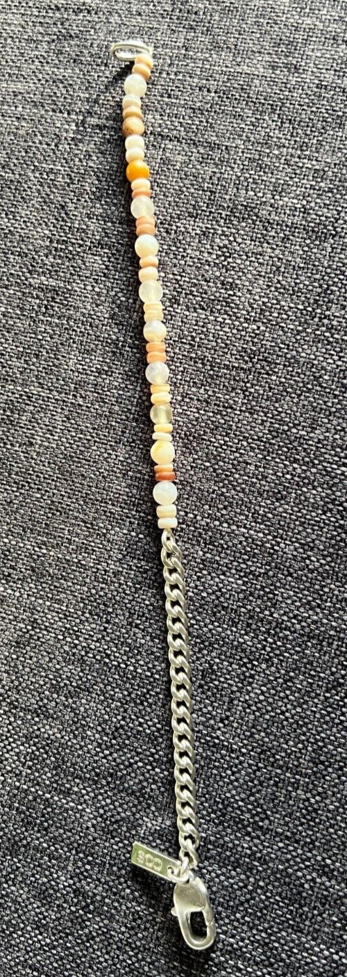 COS silver chain bracelet with beads gallery