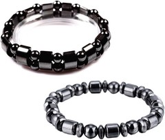 VIKI LYNN 2 Pcs Hematite Magnetic Bracelets for Women and Men Hematite Magnetic