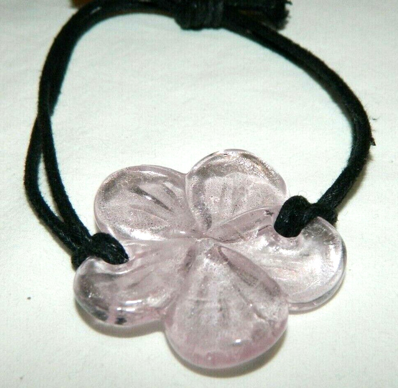 Braided Macrame Cord Adjustable Bracelets Lot Of 4 Beads Flower Iridescent gallery