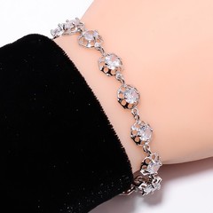 White Topaz 925 Sterling Silver Adjustable Bracelet 7-8″ B13044, Gift for her
