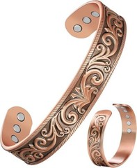 Pulsera de Cobre Puro Feraco, Magnética 3500 Gauss, Ajustable