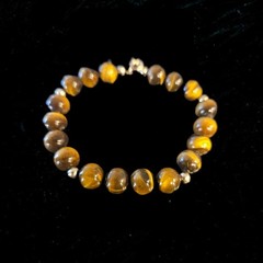 Tiger Eye Bracelet – Golden Brown Semi-Precious Bracelet 7″
