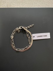 Lands’ End Water-Resistant Double Chain Bracelet 7.25″ with lobster closure