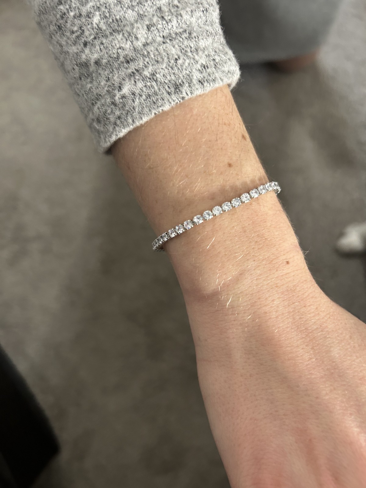 Stainless Steel Silver Tennis Bracelet - 17cm - 3mm Cubic Zirconia - Affordable gallery
