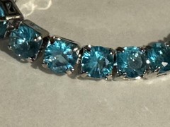 Blue Tennis Bracelet White Gold Plated Classic crystal bracelet