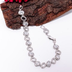 White Topaz 925 Sterling Silver Adjustable Bracelet 7-8″ B130521, Gift for her