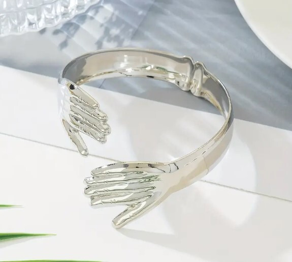 Hugging hands cuff bracelet gallery