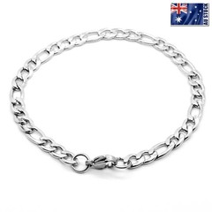 Wholesale 316L Stainless Steel Silver Curb Figaro Chain Bracelet Men’s & Women’s