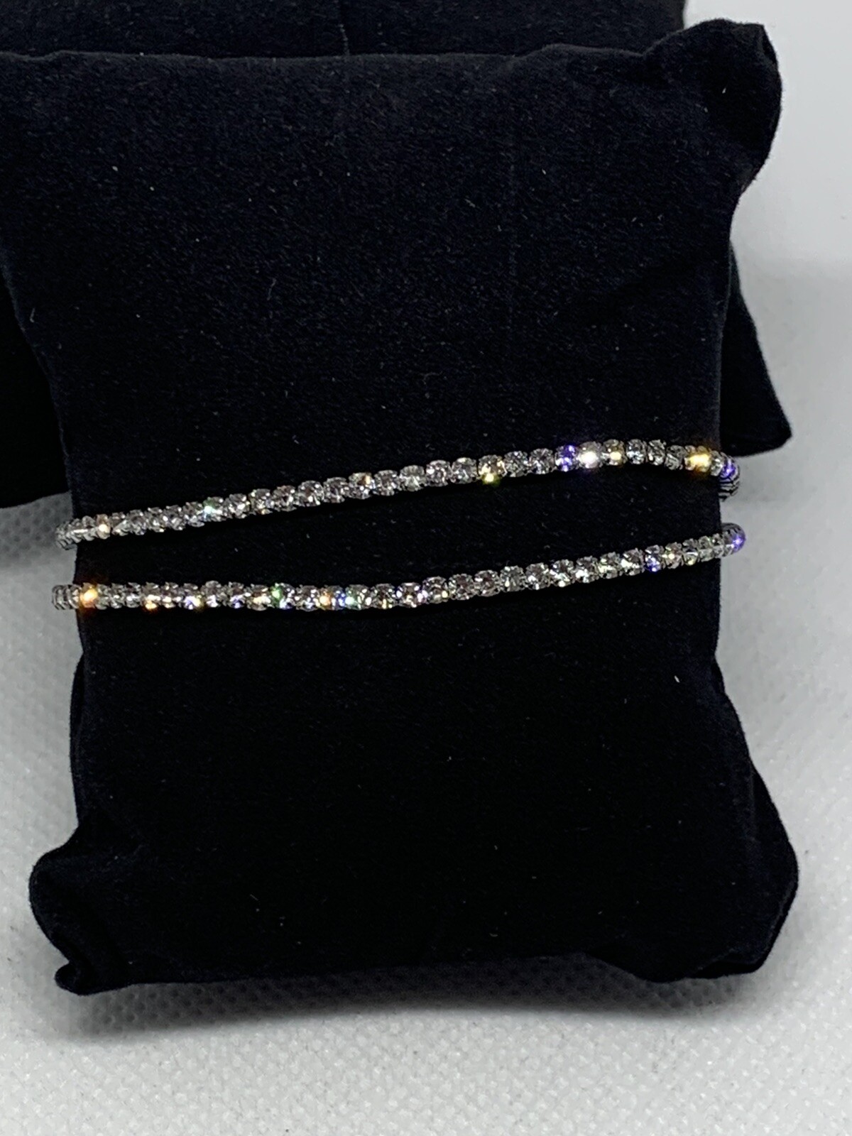 2mm Rhinestone CZ Stackable Elastic Stretch Tennis Bracelet w/ High Fire/Sparkle gallery