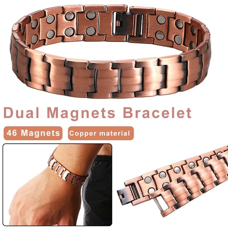 Men's Bracelet Magnetic Therapy Arthritis Pain Relief Pure Solid Copper Bangle gallery