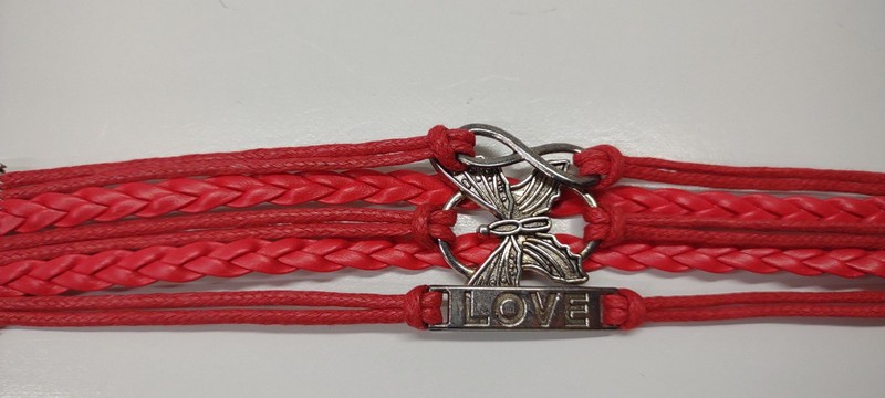 Butterfly Love Red Bracelett Good Condition gallery