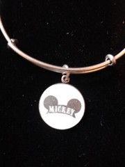 Alex & Ani Disney white enamel Mickey mouse charm bracelet only one