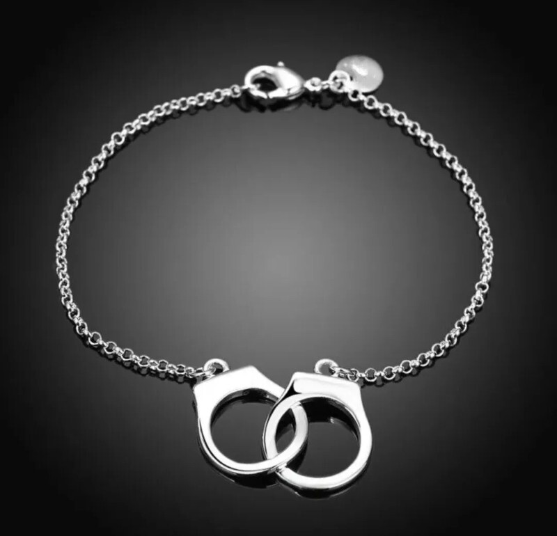 Handcuff Bracelet Zinc Alloy Silver Tone New Factory Sealed gallery