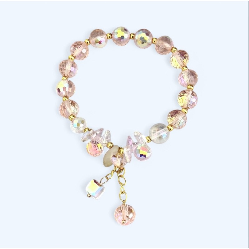 Pink Swarovski Beaded Charm Bracelet gallery