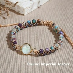 To My Daughter Mother Grandma Gift Opalite Sea Sediment Jasper Braided Bracelet