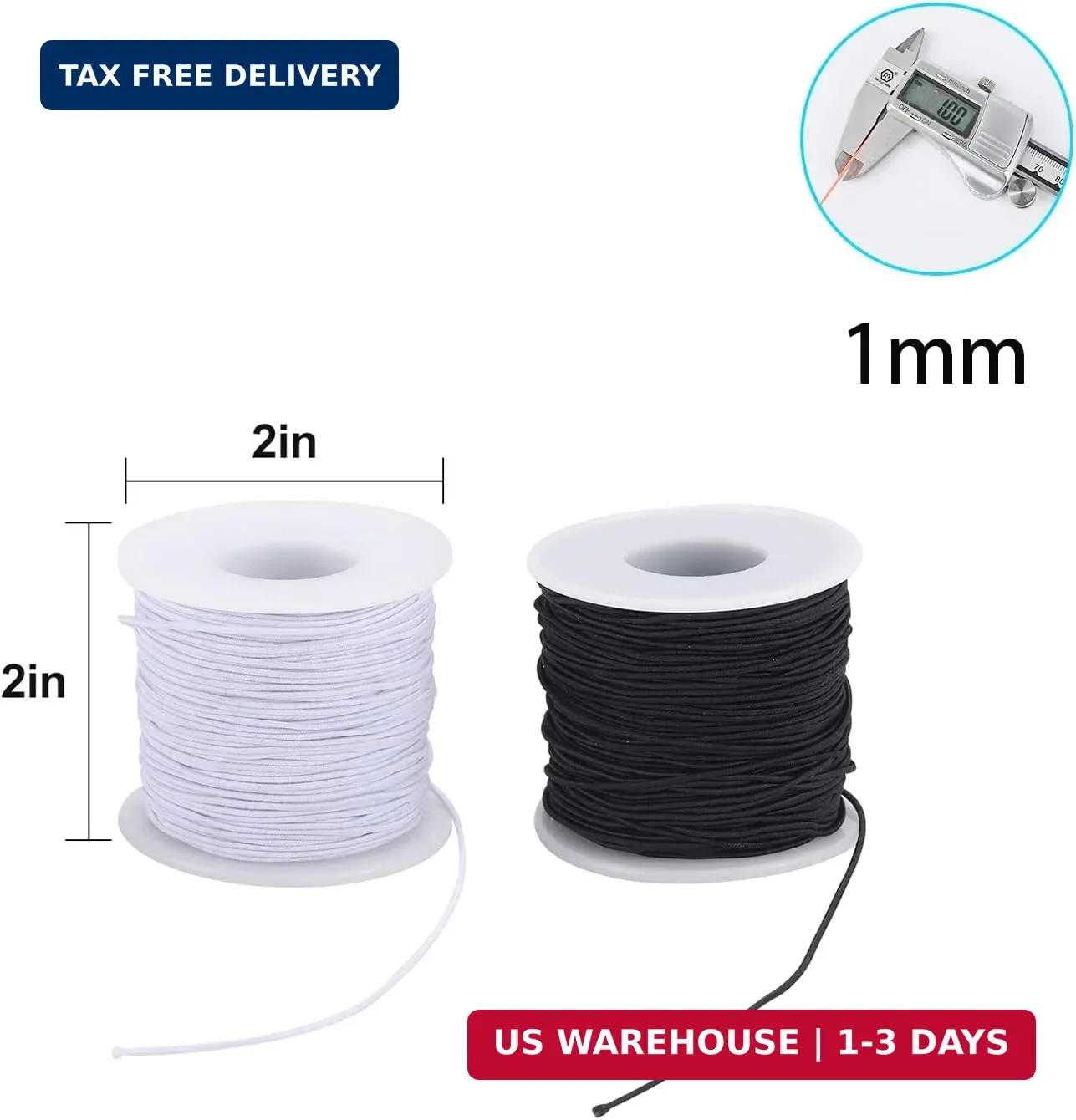 Elastic String for Bracelets, 4 Rolls Black and White String for Bracelet Making gallery
