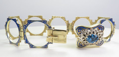 Antique Art Deco 13KY Enamel Bracelet Length 7.5″ Ring Size 6 UK-L1/2 24.3 Grams