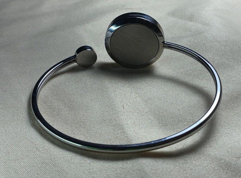 Stainless Steel Aromatherapy Open Cuff Bangle Chrystal Charm gallery