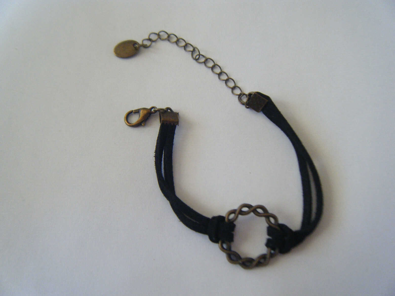 Bracelet Antique Bronze Plated Faux Leather Adjustable 6-8"+ Gift Bag gallery