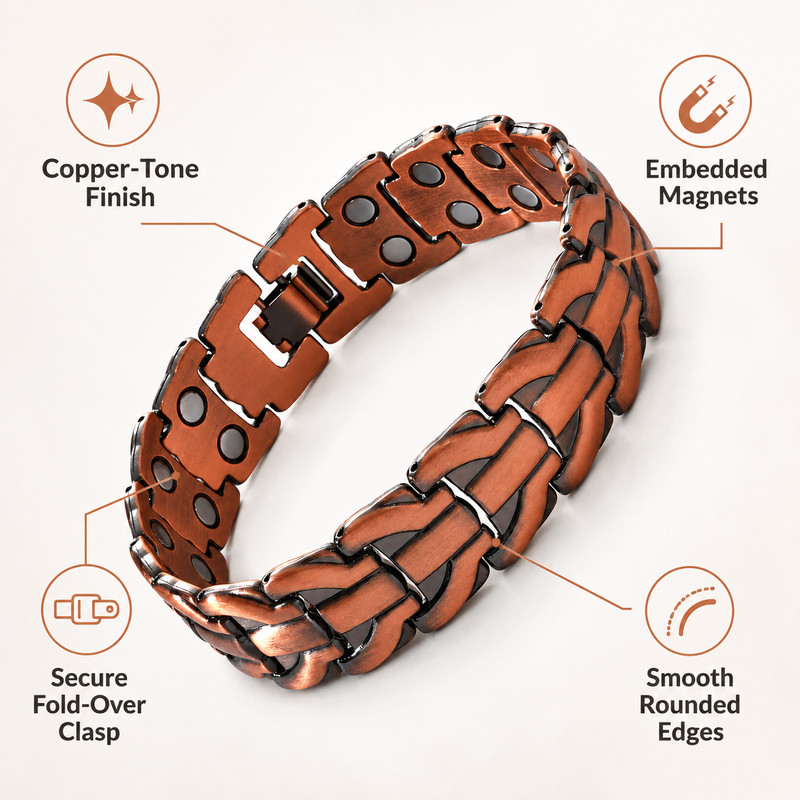 Vintage Braided Copper Magnetic Bracelet Unisex Adjustable Pain Relief Arthritis gallery