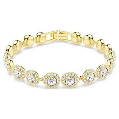 Swarovski Una Angelic Tennis Bracelet Round Cut, Pavé, Medium, White, Gold-Tone