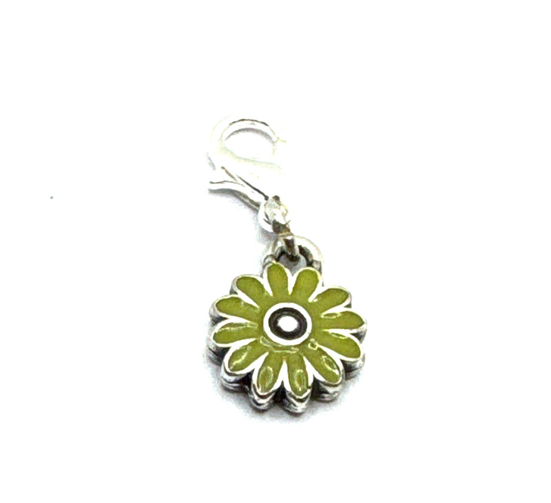 Brighton COTE D'AZUR Orchard Light Green Daisy Flower Custom Silver Clip Charm gallery