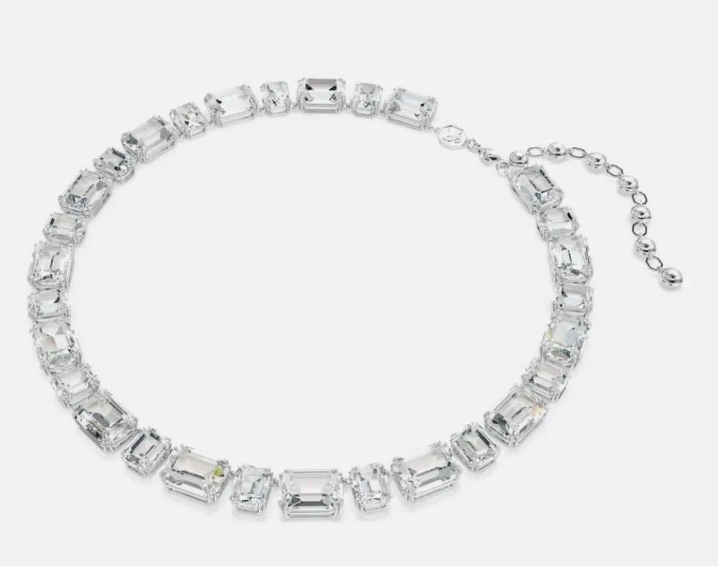 SWAROVSKI Millenia Tennis Necklace, Octagon Cut, White, Rhodium Plated gallery