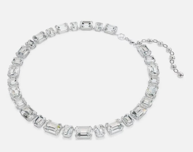 SWAROVSKI Millenia Tennis Necklace, Octagon Cut, White, Rhodium Plated gallery