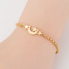 Moon Star Charm Bracelet Gold Adjustable Chain Bracelet Women Fashion Gift