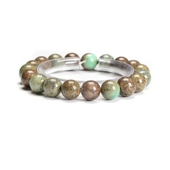 Chrysoprase Smooth Round Elastic Bracelet Beads Size 6mm 8mm 10mm 7.5” Length
