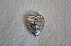 Brighton Anchor and Soul Puff Heart Shaped Charm With Blue Rhinestone