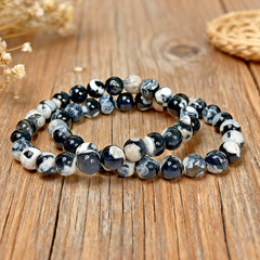 Orca Agate 8mm Round Beaded Protection Healing Stretch Woman Bracelet Gift
