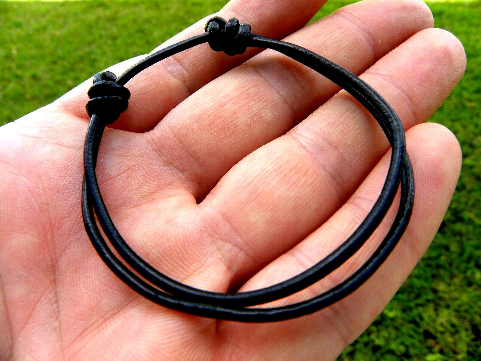 Surfer Genuine Round LEATHER Adjustable Knot BRACELET turquoise red black pink gallery