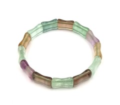 Multicolor Fluorite Jade Agate Tiger’s Eye Amethyst Bamboo Joint Bangle Bracelet