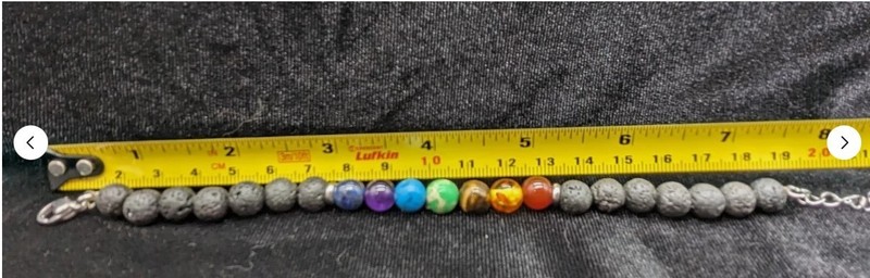 8 - 9 in Multi color Semi Precious Bead & Lava Rock Chakra (?) Bracelet 204-3 gallery