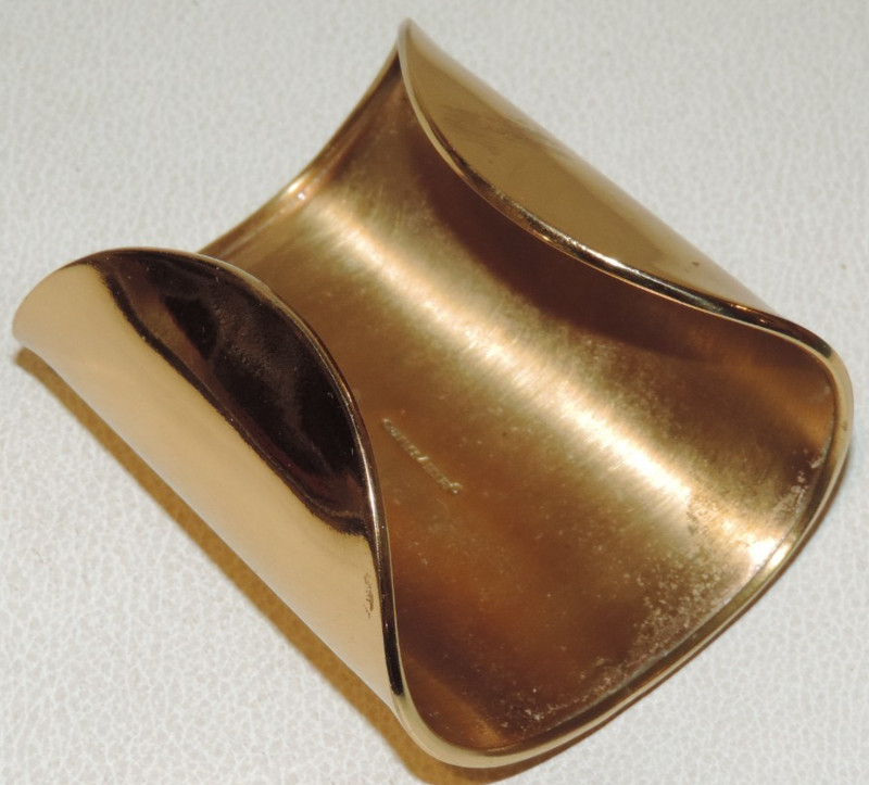 CHARLES ALBERT LARGE PINK AGATE & GOLDONE 3.25" WIDE CUFF BRACELET, 1" OPENING gallery