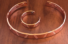 Solid Copper Magnetic Bracelet & Ring Set Energy Arthritis Men Women Cuff New