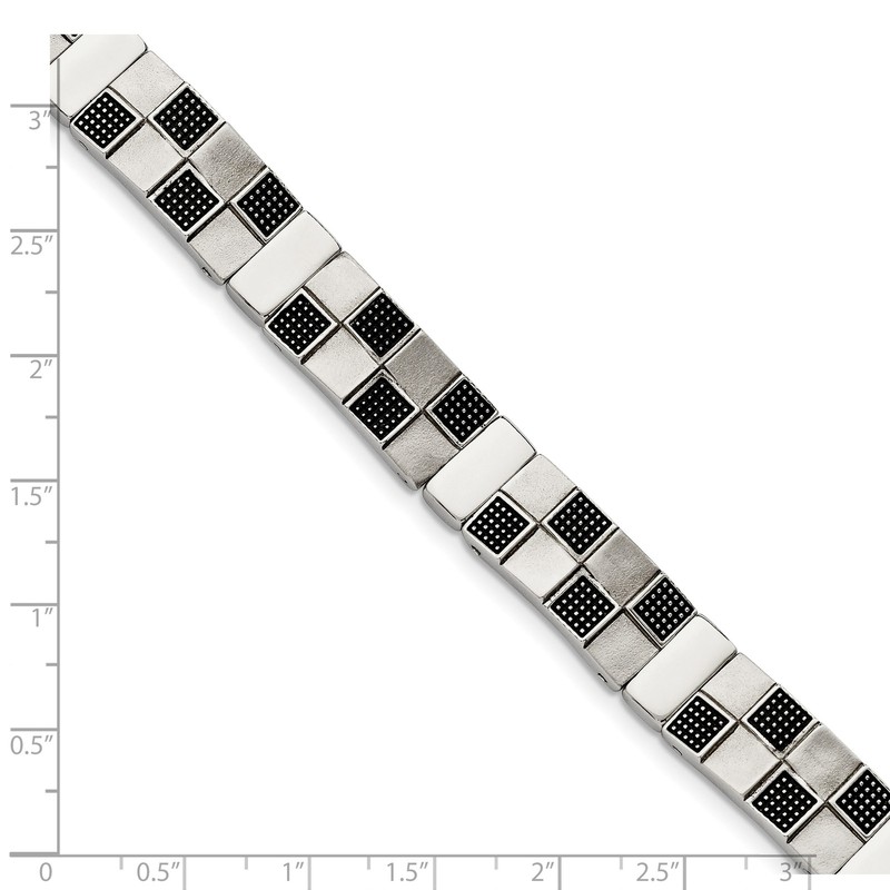 Stainless Steel Antiqued Brushed and Polished 8.25in Bracelet SRB1320 gallery
