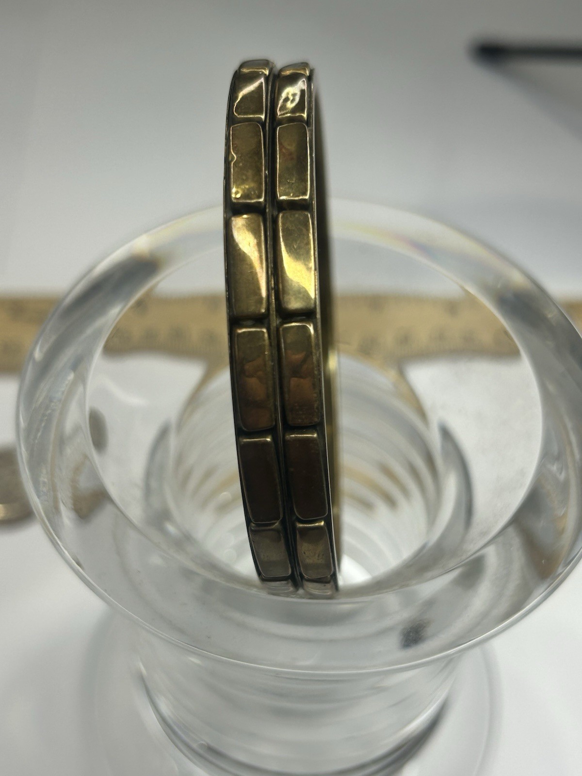 Vintage bronze Stackable Bangle Bracelets Lot of 2 gallery
