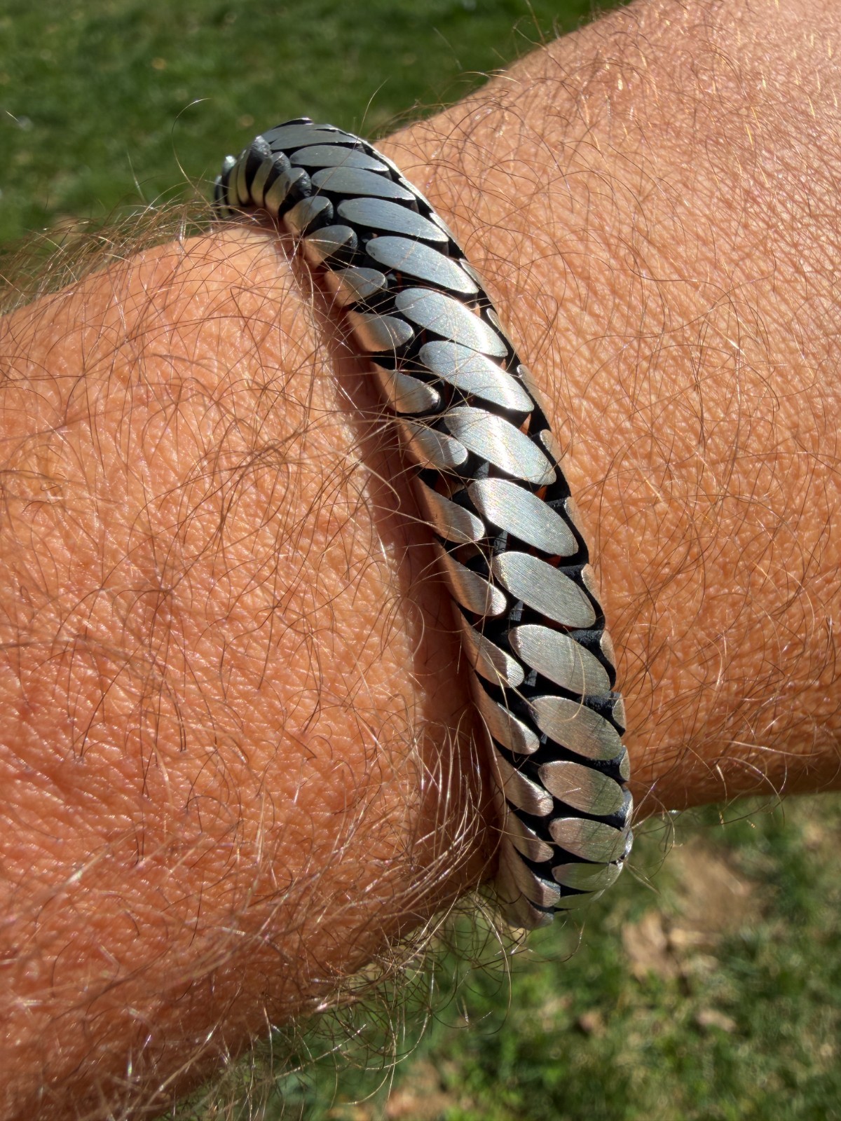 Custom 3 Link Miami Cuban Python Bracelet 12mm Real 925 Silver Oxidized Finish gallery