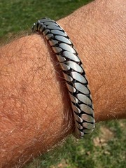 Custom 3 Link Miami Cuban Python Bracelet 12mm Real 925 Silver Oxidized Finish