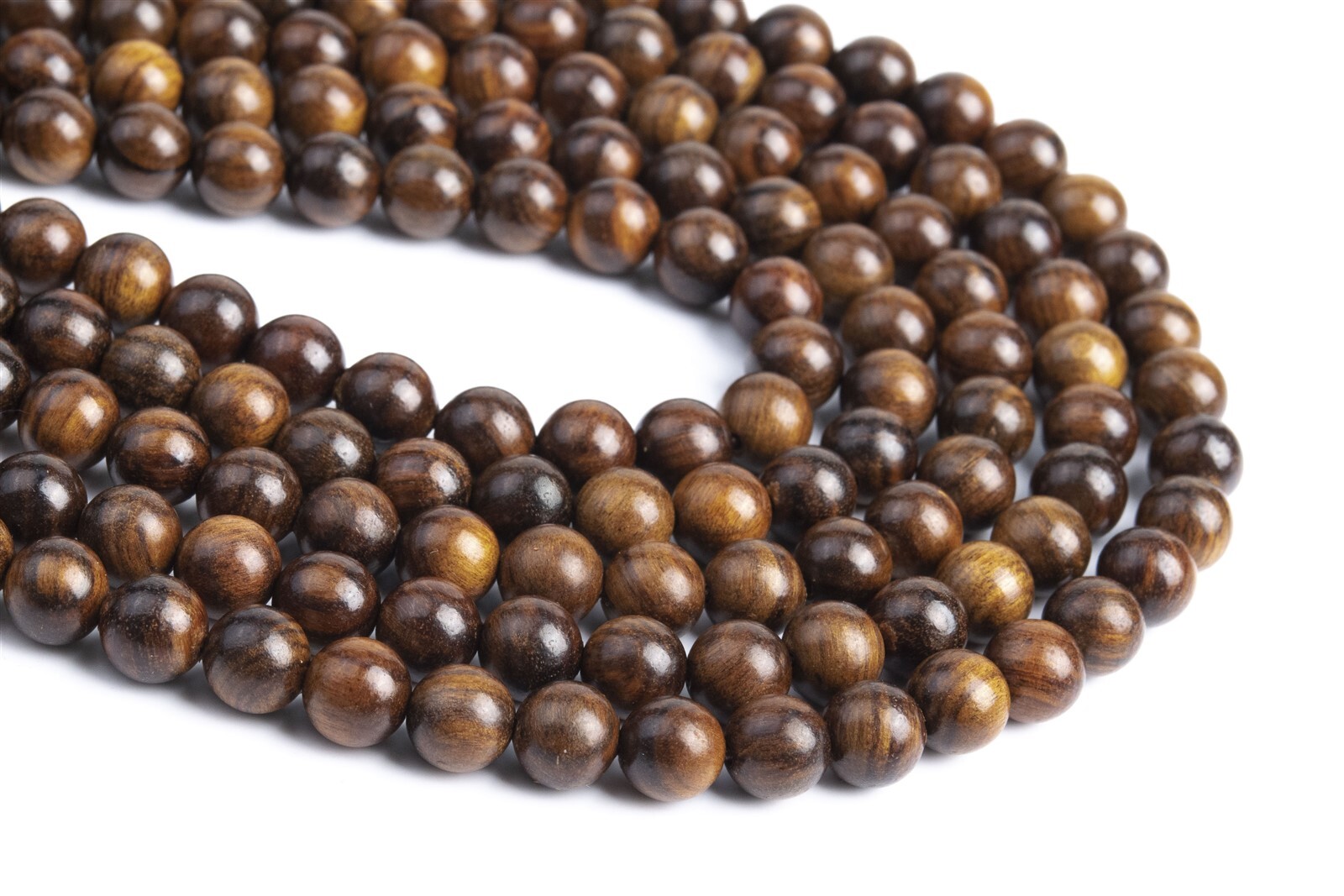 8MM 108 Pcs Fragrant Black Rosewood Mala Beads Natural Wood Round Beads 35" gallery