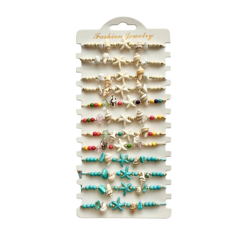 Shell Bracelet Starfish Conch Adjustable Beach Ocean Summer Jewelry 12PCS gallery