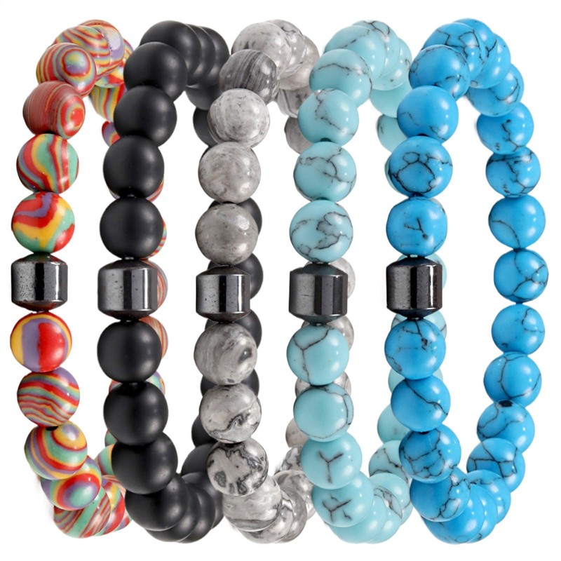 Colorful Beaded Stretch Bracelet Fashion Wristband Men Women Gift gallery