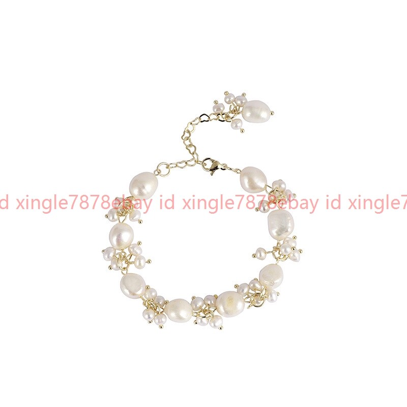 Genuine Natural 11-12mm White Freshwater Baroque Pearl Beads Bracelet 6-9'' gallery
