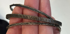 HENSON Australia 925 Stack 2 Cuff Bracelet 1 bangle Women carved minimalist